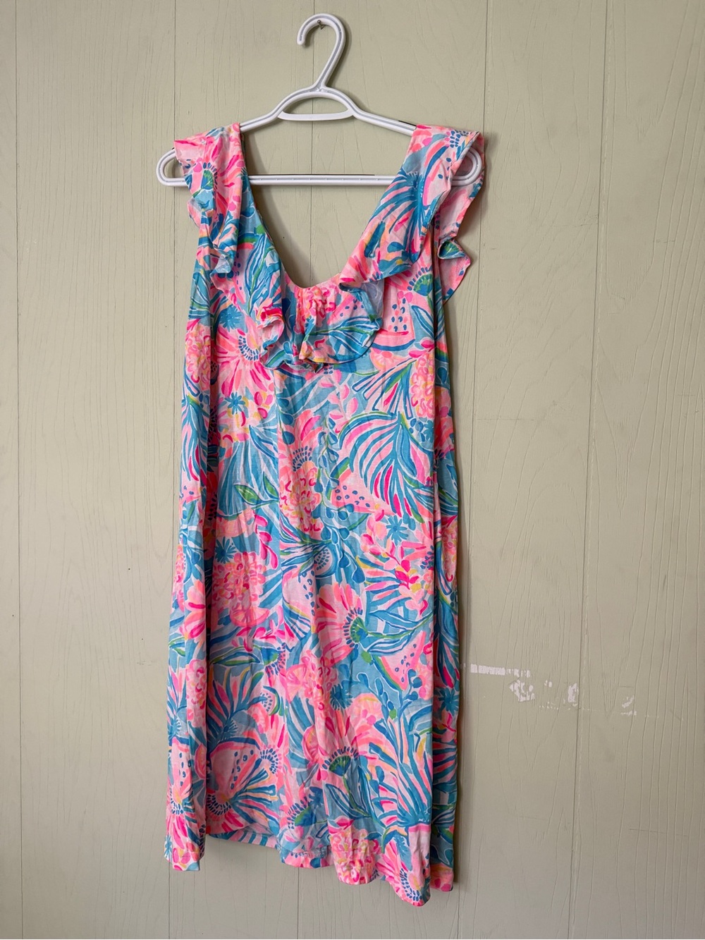 Lilly Pulitzer Dress Tropical Punch Womens Luscious Lions Ruffle - Picture 2 of 4